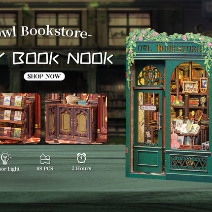 DIY Book Nook Owl Bookstore