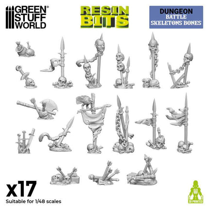 3D Print - Dungeon - Battle Skeleton Bones 1:48