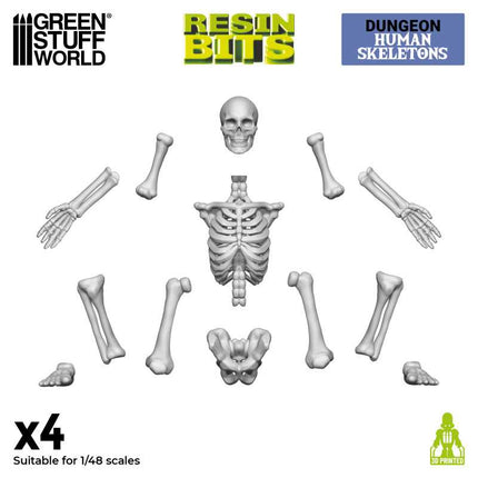 3D Print - Dungeon - Human Skeletons 1:48