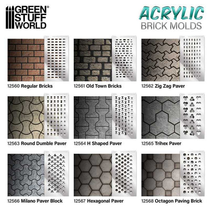 Acrylic Brick molds - Octagon Paving Brick