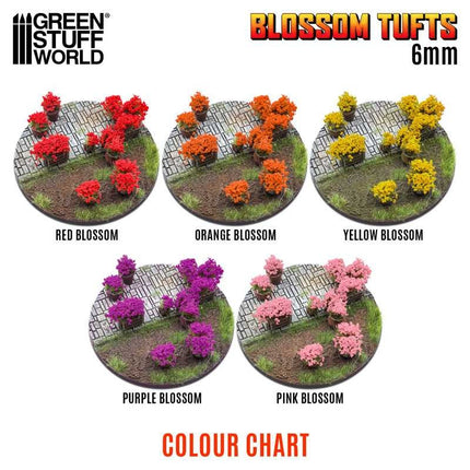 Blossom Tufts - 6mm - Red Fowers