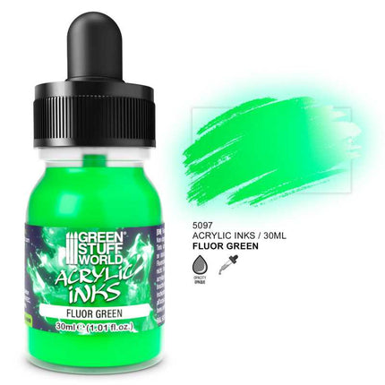 Acrylic Inks - Fluor Green 30ml