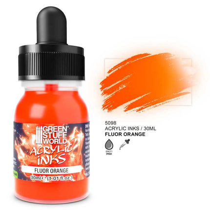 Acrylic Inks - Fluor Orange 30ml