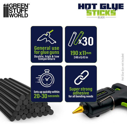 Hot Glue Gun sticks black 11mm