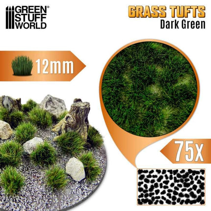 Grass Tufts XXL 12mm Dark Green