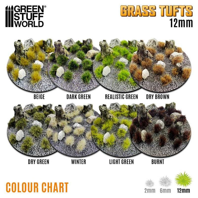Grass Tufts XXL 12mm Dark Green