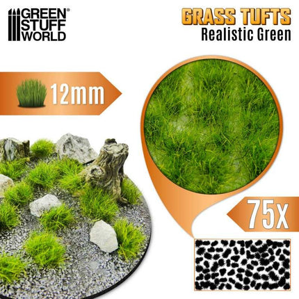 Grass Tufts XXL 12mm Realistic Green