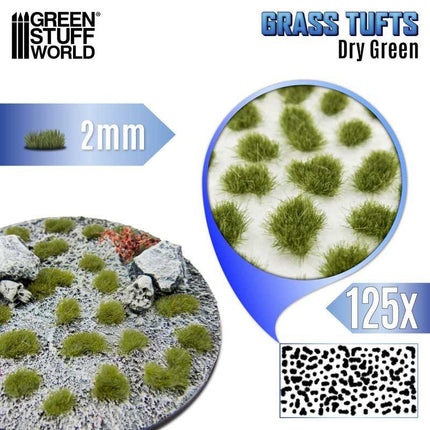 Grass Tufts XXL 2mm Dry Green