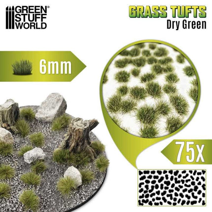 Grass Tufts XXL 6mm Dry Green