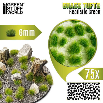 Grass Tufts XXL 6mm Realistic Green